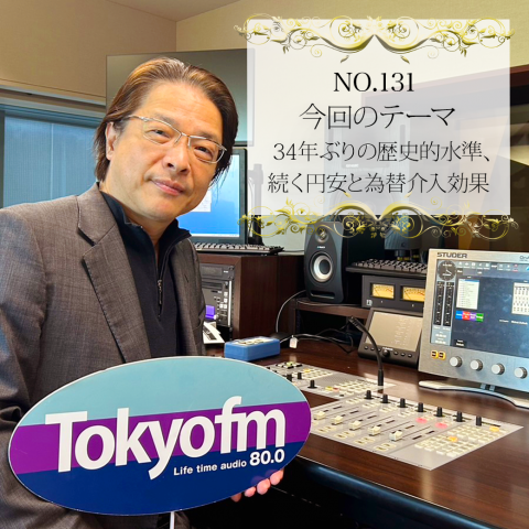 #１３１：２０２４年４月２０日：「３４年ぶりの歴史的水準、続く円安と為替介入効果」