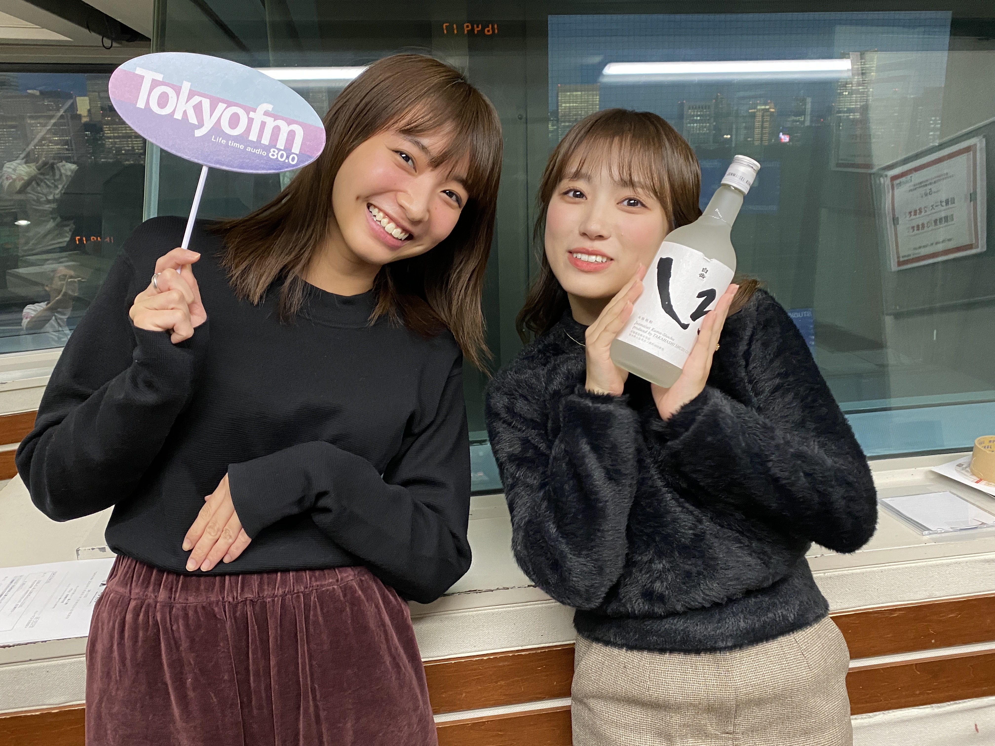 矢吹奈子さんと坂ノ上茜がTOKYO FMで初めての乾杯！！！